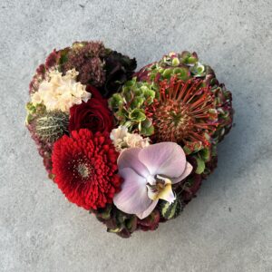 Allerheiligen model 1 - Bloemenhart rood en roze